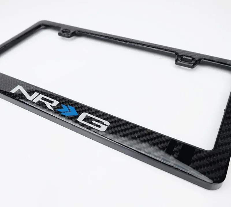 Nrg Carbon License Plate Frame/ Fiber Poly Dip Finish Wet W/ Nrg Logo 1