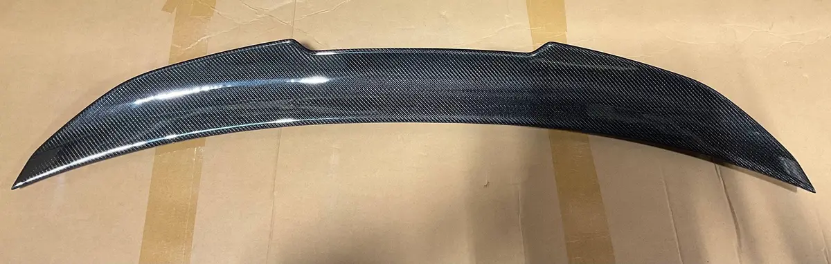 Open Box - Bmw E92 Pstl Aggressive Style Rear Trunk Lip (Foggy Carbon Weave Defect) 1