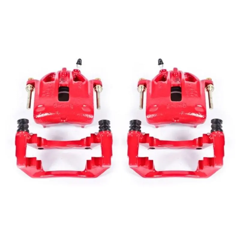 Power Stop 1991 Bmw 318I Front Red Calipers W/Brackets - Pair 1