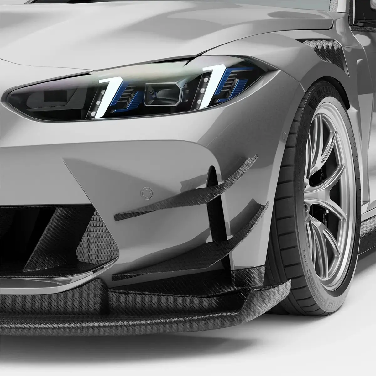 Revozport  Carbon Fiber Front Bumper Canards For Bmw G80 M3 G82 G83 M4 1