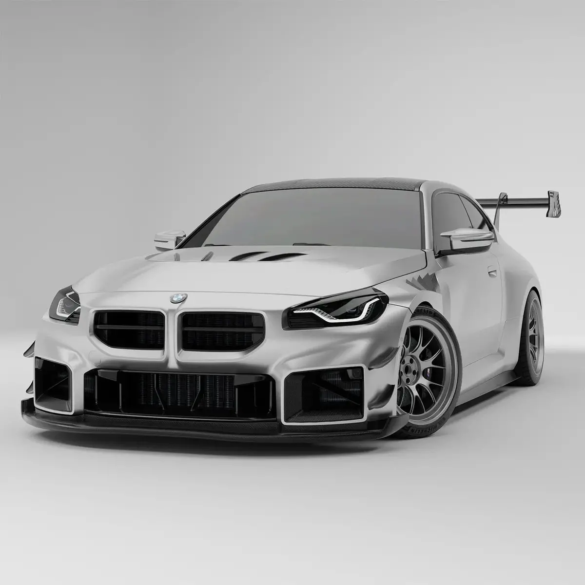 Revozport  Carbon Fiber Front Splitter For Bmw G87 M2 G80 G81 M3 G82 G83 1
