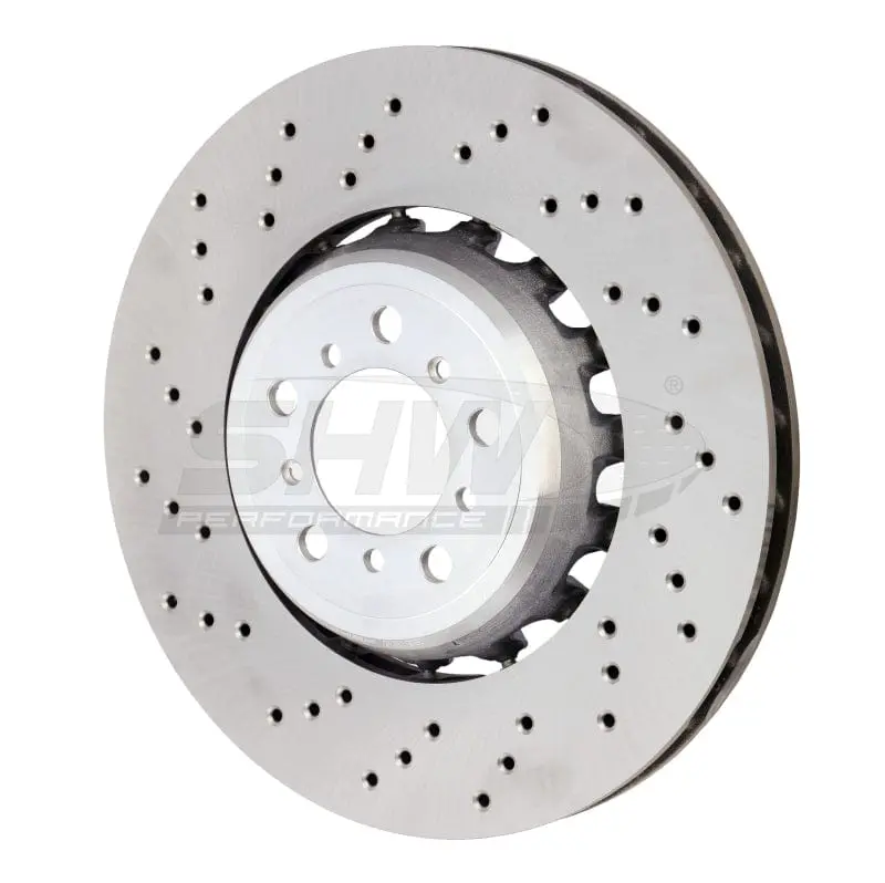 Shw 15-18 Bmw M3 3.0L Left Front Cross-Drilled Lightweight Brake Rotor (34112284809) 1