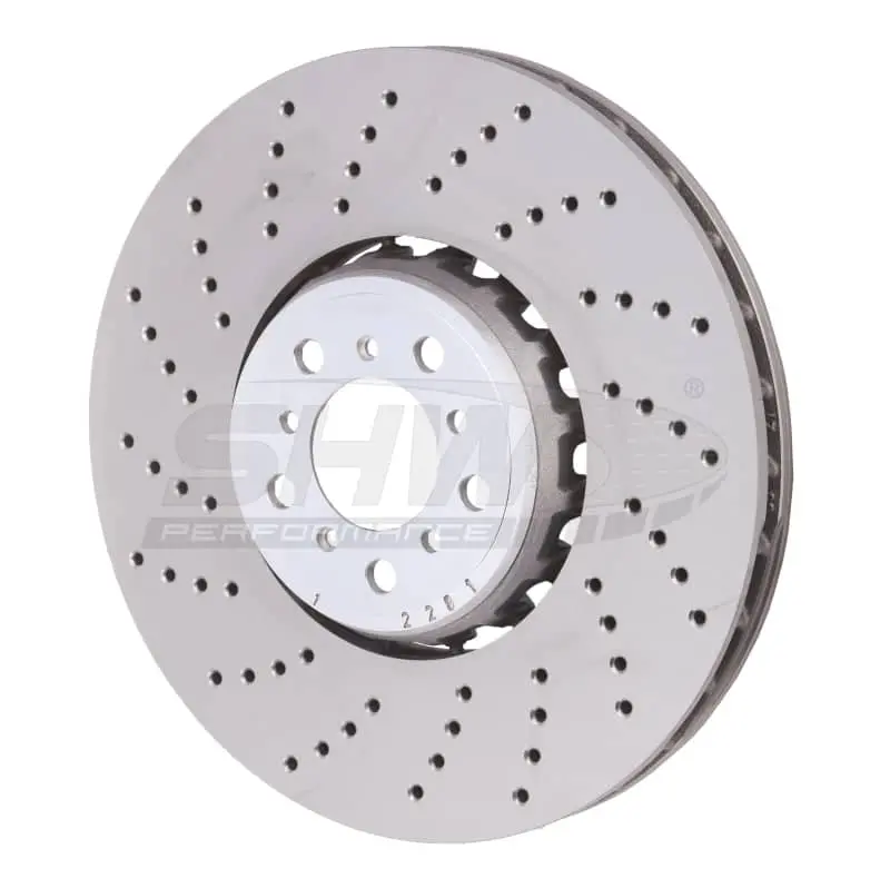 Shw 15-18 Bmw X5 M 4.4L Left Front Cross-Drilled Lightweight Brake Rotor (34112284901) 1