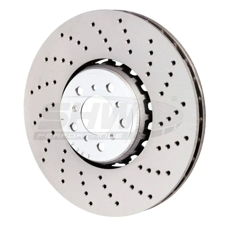 Shw 15-18 Bmw X5 M 4.4L Right Front Cross-Drilled Lightweight Brake Rotor (34112284902) 1