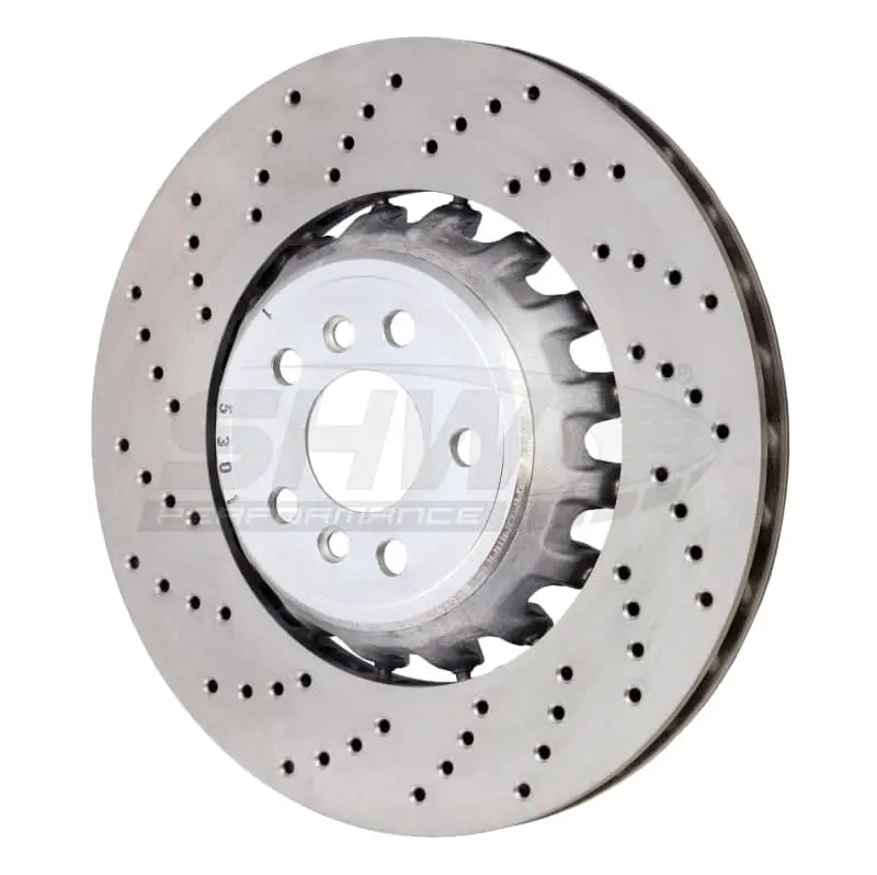 Shw 2020 Bmw X5 M 4.4L Left Rear Cross-Drilled Lightweight Brake Rotor (34208074285) 1