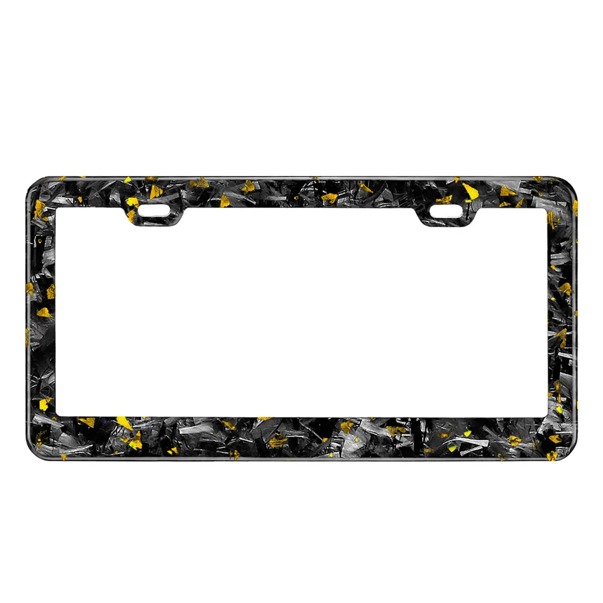 Gold Flake Forged Carbon Fiber License Plate Frame 1