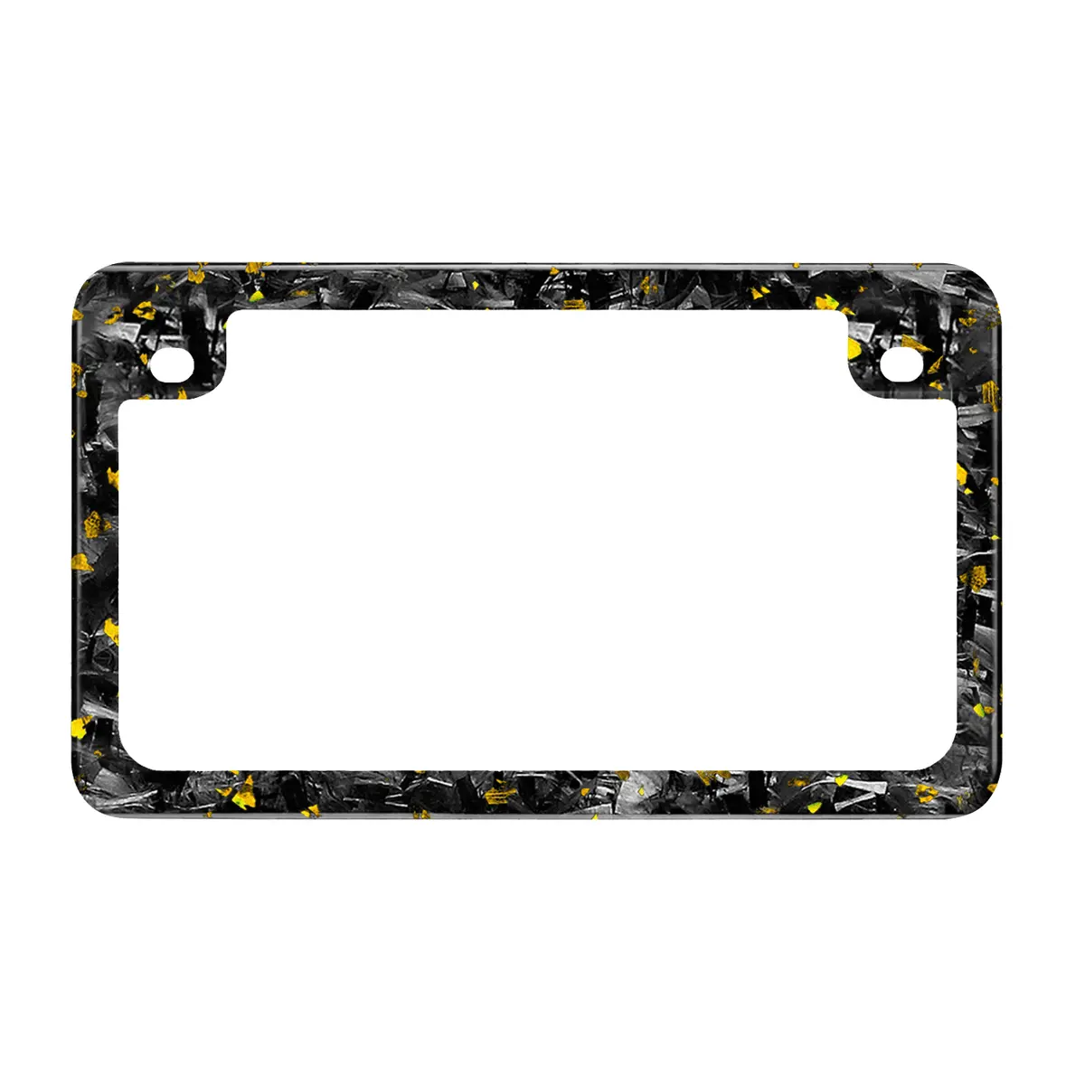 Gold Flake Forged Carbon Fiber Motorcycle License Plate Frame 1