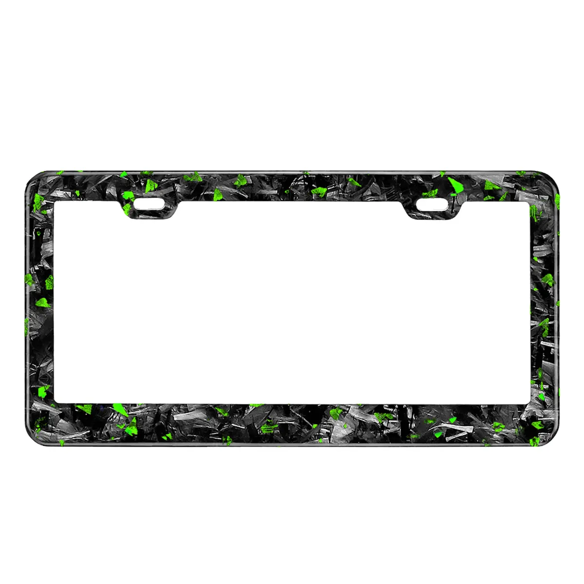 Green Flake Forged Carbon Fiber License Plate Frame 1