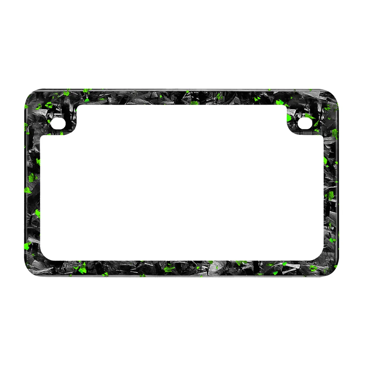 Green Flake Forged Carbon Fiber Motorcycle License Plate Frame 1