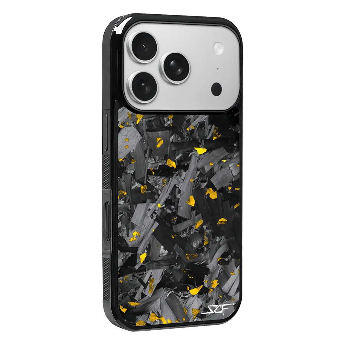 Iphone | Gold Flake Forged Chunk Carbon Fiber Case | Classic Series 1