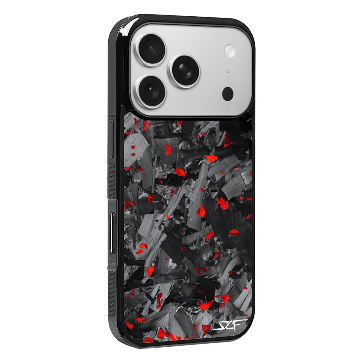 Iphone | Red Flake Forged Chunk Carbon Fiber Case | Classic Series 1