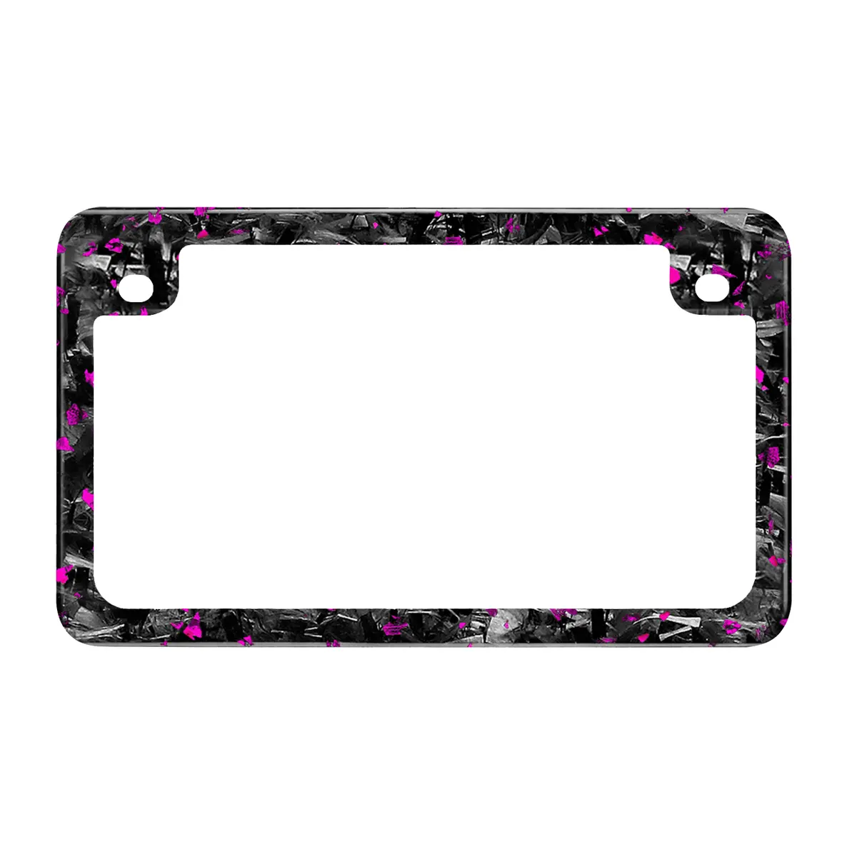 Purple Flake Forged Carbon Fiber Motorcycle License Plate Frame 1