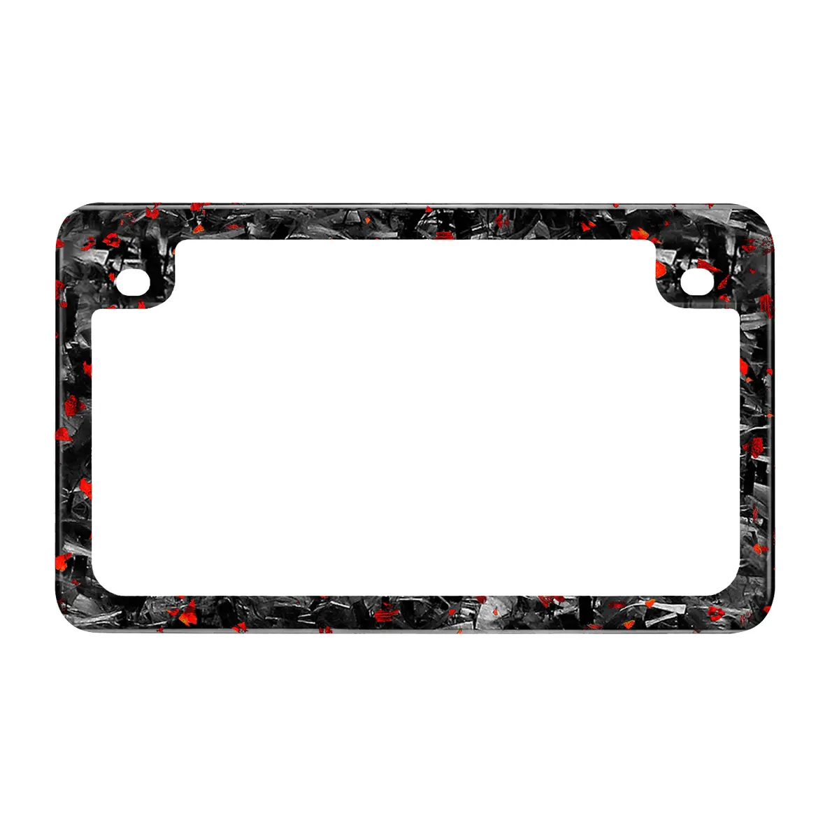 Flake Forged Carbon Fiber Motorcycle License Plate Frame 1