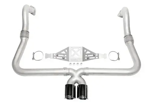 Porsche 718 Cayman / Boxster Performance Exhaust System - Manual Trans - Straight Cut Single Wall Tips 2