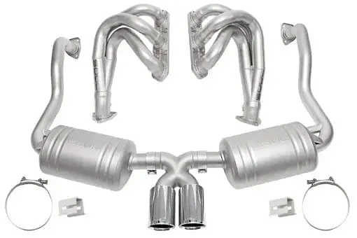 Porsche 986 Boxster (2000-2004) Competition Exhaust Package Straight Cut Single Wall Tips 1