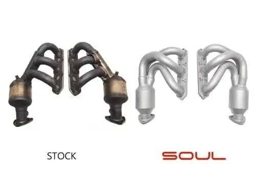 Porsche 987.1 Cayman / Boxster Long Tube Street Headers (W/ Hjs 200 Cell Catalytic Converters) 1