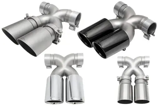 Porsche 987.2 / 981 Cayman / Boxster Bolt-On X-Pipe With Tips - Straight Cut Single Wall Tips 1