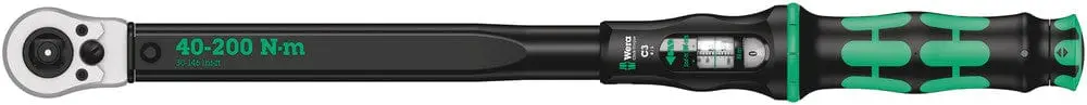 Wera Tools Click-Torque C 3 Push R/L Adjustable Torque Wrench For Clockwise And Anti-Clockwise Torque-Control, 40-200 Nm 1