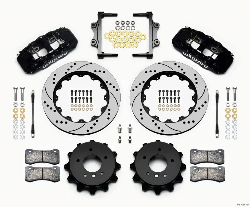 Wilwood Aero4 Rear Kit 14.00 Drilled 2007-2011 Bmw E90 Series W/Lines 1