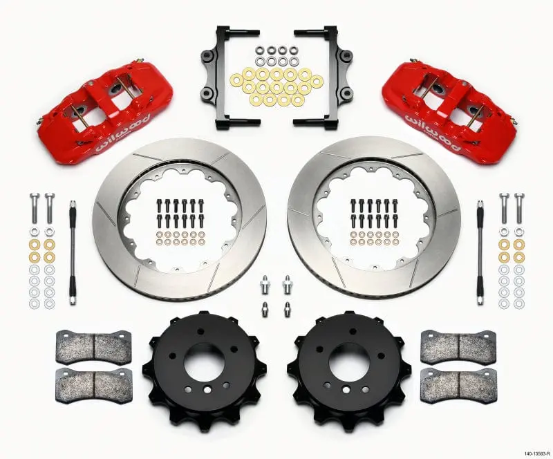 Wilwood Aero4 Rear Kit 14.00 Red 2007-2011 Bmw E90 Series W/Lines 1