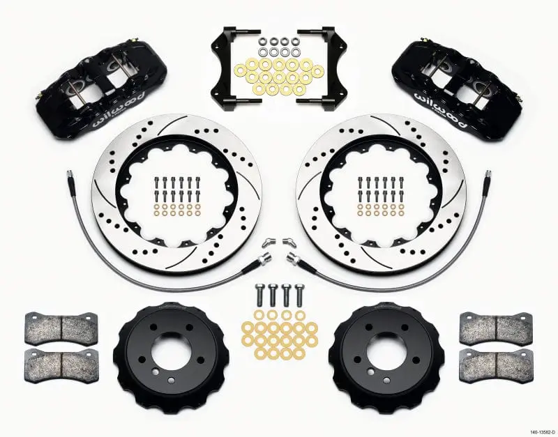 Wilwood Aero6 Front Hat Kit 14.00 Drilled 2007-2011 Bmw E90 Series W/Lines 1