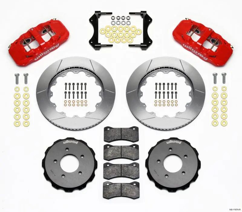 Wilwood Aero6 Front Hat Kit 14.00 Red 99-06 Bmw E46 1