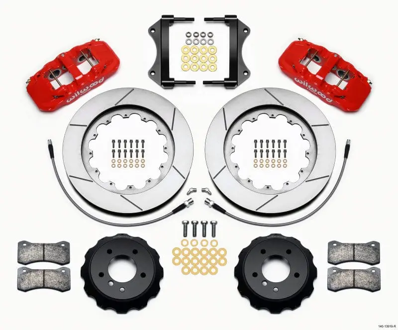 Wilwood Aero6 Front Hat Kit 15.00 Red 2007-2011 Bmw E90 Series W/Lines 1