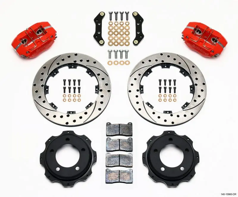 Wilwood Dynapro Rear Kit 12.19In Drill-Red Backdraft Cobra (Bmw E36 Based) 1
