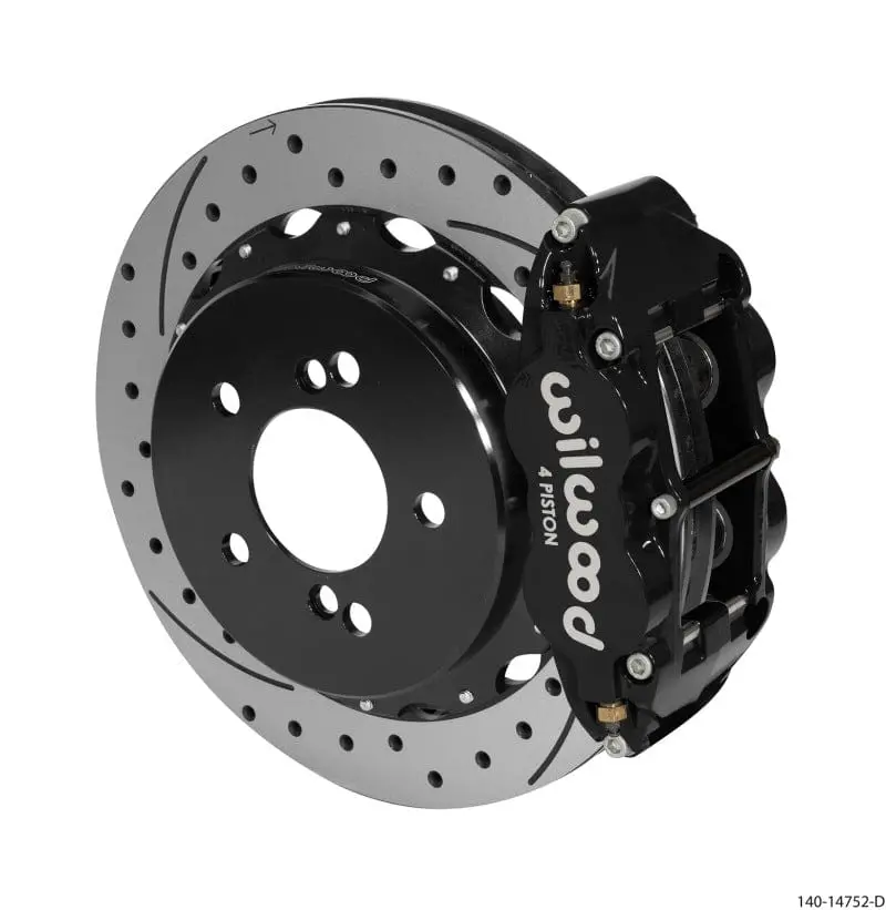 Wilwood Narrow Superlite 4R Rear Kit 12.88In Drilled/Slotted Black 00-06 Bmw M3 E46 1