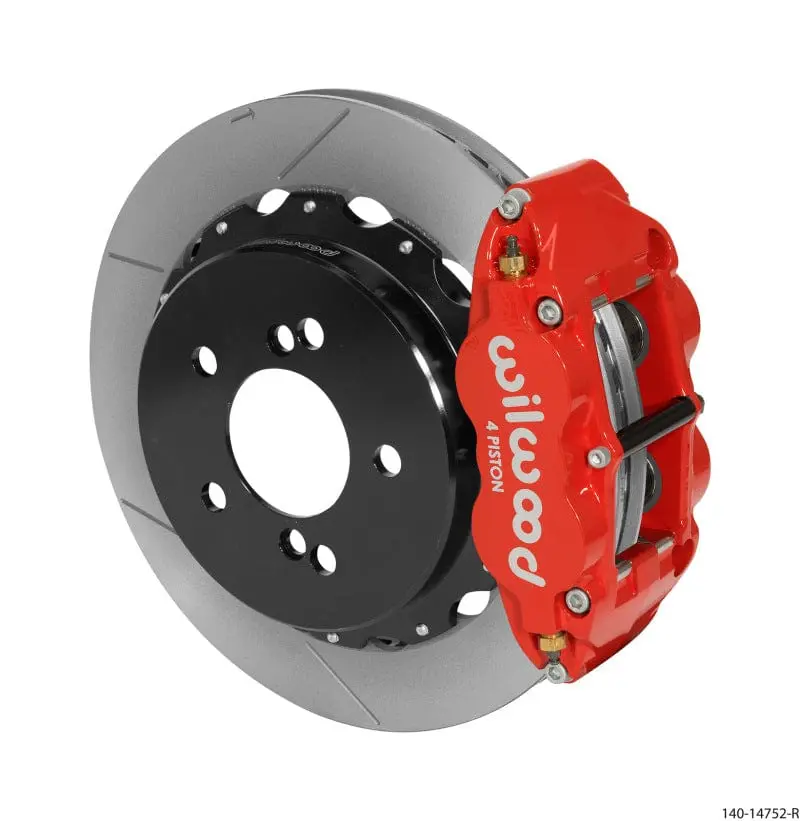 Wilwood Narrow Superlite 4R Rear Kit 12.88In Slotted Red 00-06 Bmw M3 E46 1