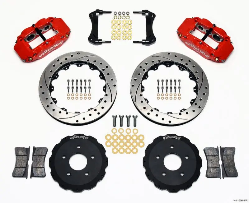 Wilwood Narrow Superlite 6R Front Hat Kit 13.06In Drill Red Backdraft Cobra (Bmw E36 Based) 1