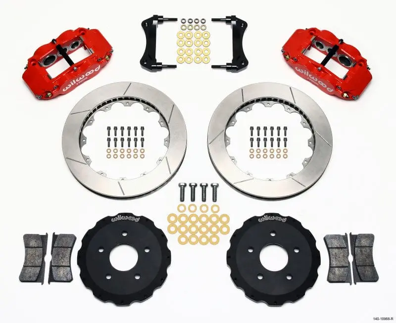 Wilwood Narrow Superlite 6R Front Hat Kit 13.06In Red Backdraft Cobra (Bmw E36 Based) 1