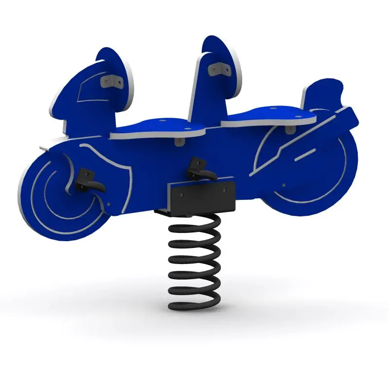 Blue Motorcycle 2 Person Spring Rider 1