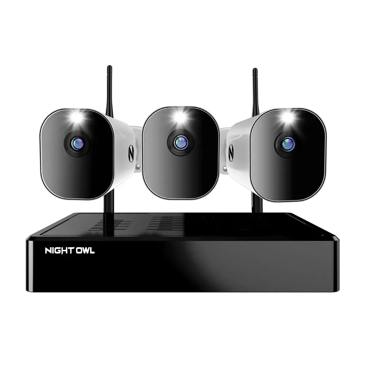 10 Channel 4K Bluetooth Wi-Fi Nvr With 1Tb Hard Drive And 3 Wire Free (Battery) 1080P Spotlight Cameras With 2-Way Audio And Audio Alerts And Sirens 1