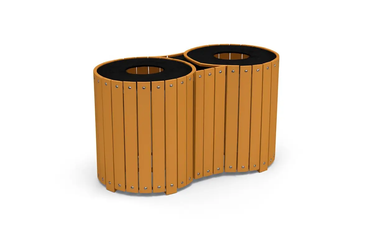 Dual Recycled Plastic Receptacle 1