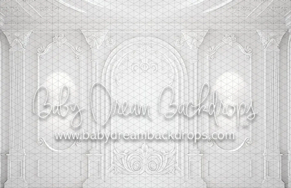 White Arch Wall with Ceiling Extension - Image 2