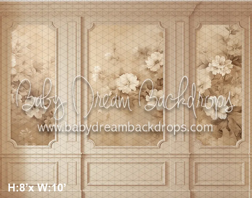 Beige Floral Wainscoting (Az) 1
