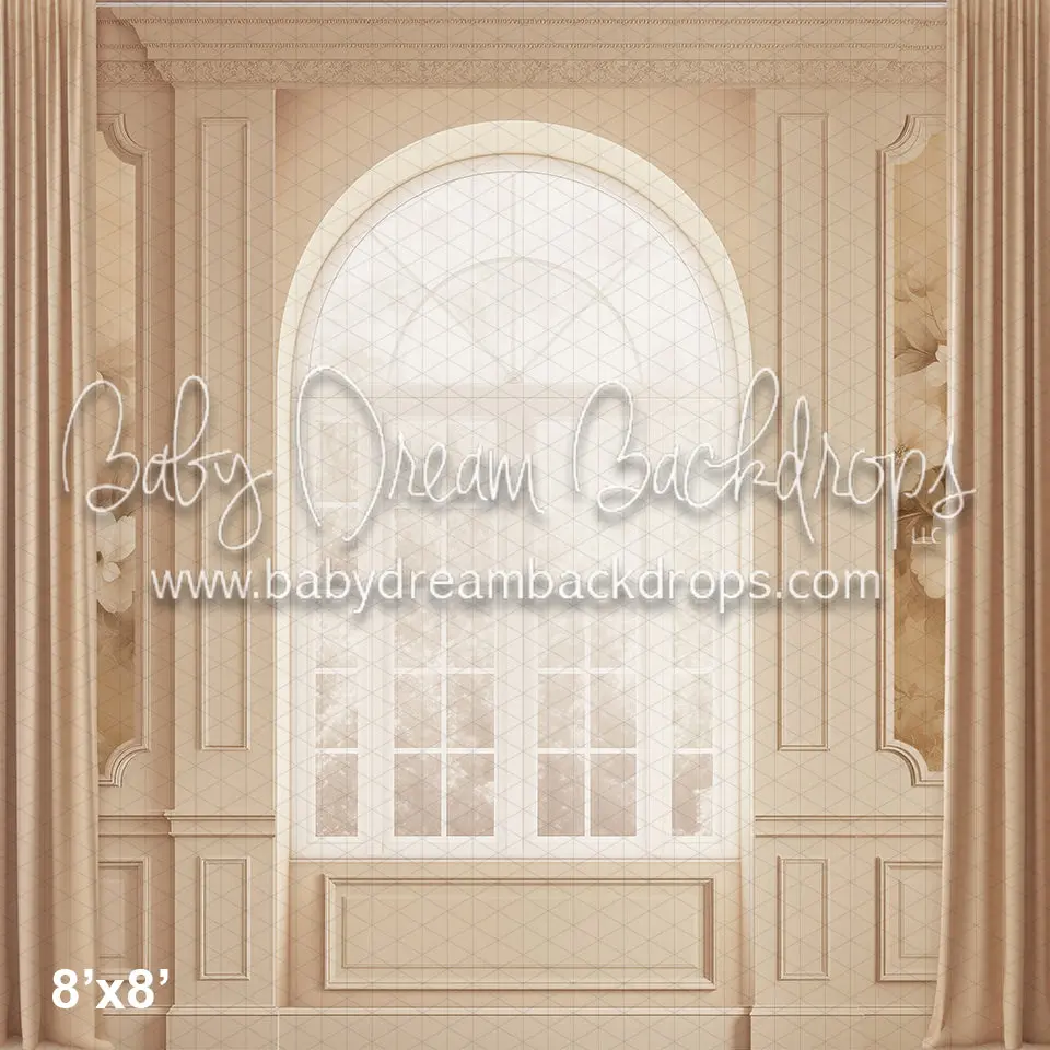 Beige Floral Wainscoting Window (Az) 1
