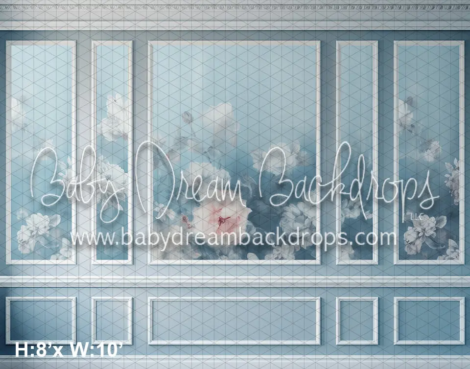 Blue Floral Wainscoting (Az) 1