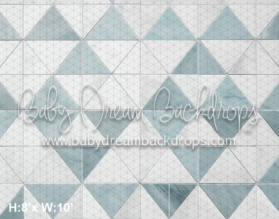 Blue And White Triangle Checker Floor (Az) 1