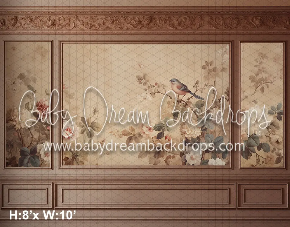 Brown Floral Wainscoting (Az) 1