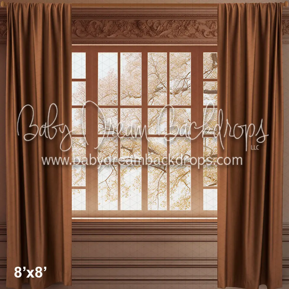Brown Floral Wainscoting Window (Az) 1