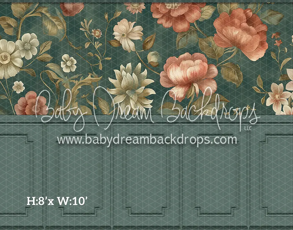 Fine Art Wallpaper Georgian Florals (Room 1 Mint) (Hl) 1