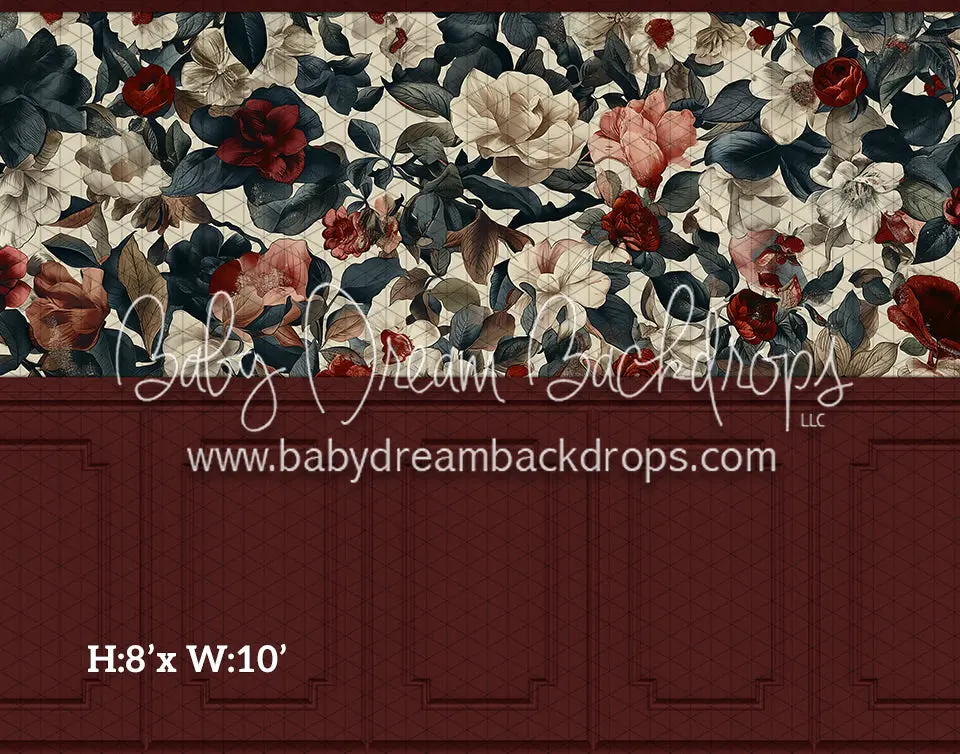 Fine Art Wallpaper Holiday Florals (Room 1 Crimson) (Hl) 1