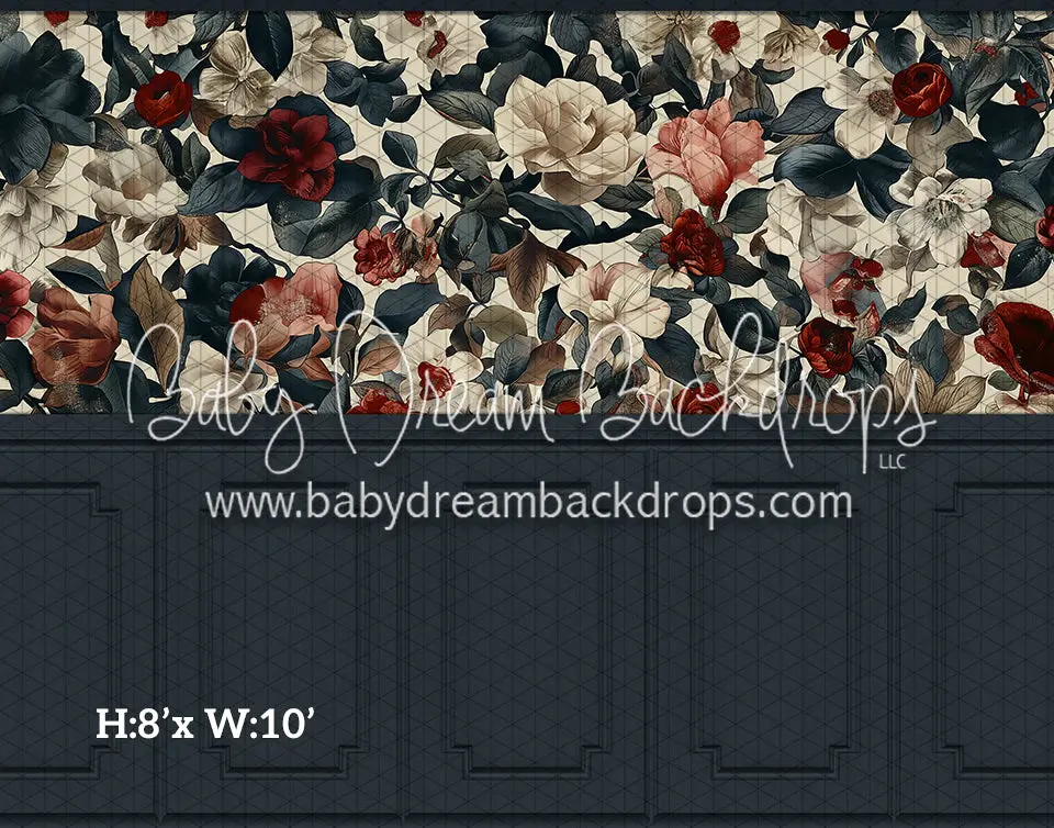 Fine Art Wallpaper Holiday Florals (Room 1 Slate) (Hl) 1