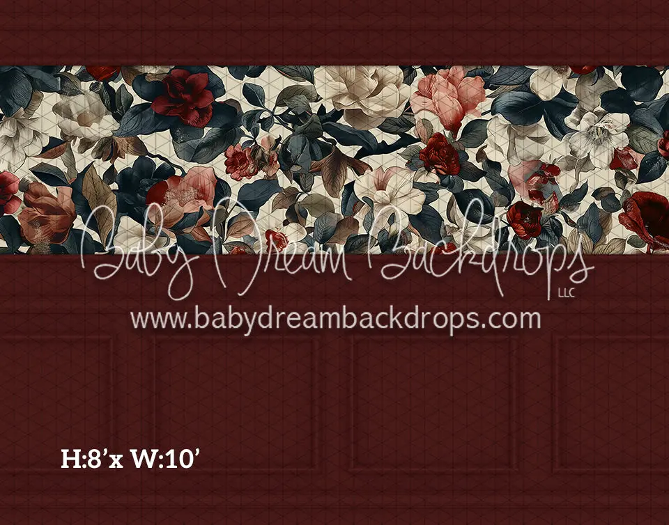 Fine Art Wallpaper Holiday Florals (Room 2 Crimson) (Hl) 1