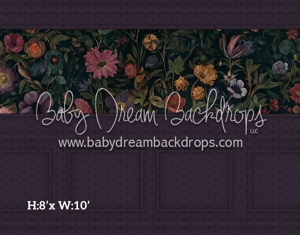 Fine Art Wallpaper Jeweled Florals (Room 2 Purple) (Hl) 1