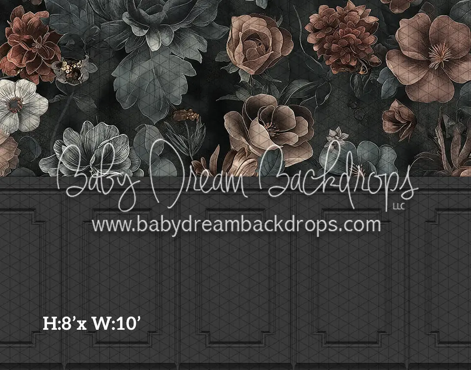 Fine Art Wallpaper Muted Florals (Room 1 Gray) (Hl) 1