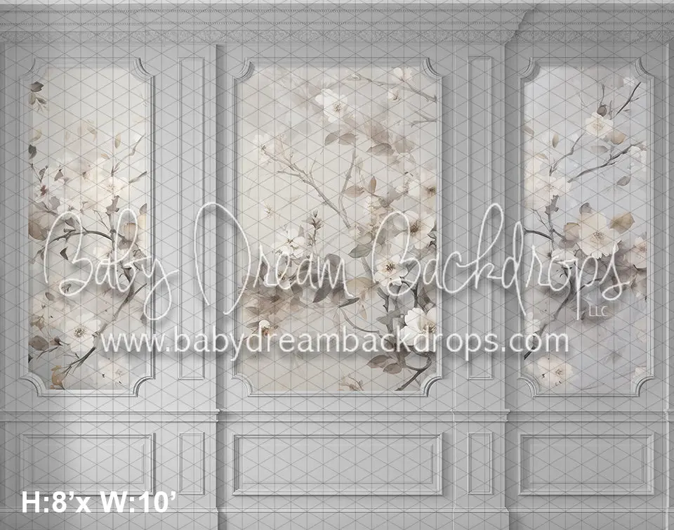 Gray Floral Wainscoting (Az) 1