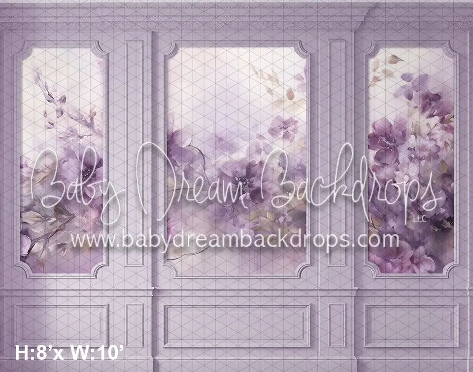 Lavender Floral Wainscoting (Az) 1